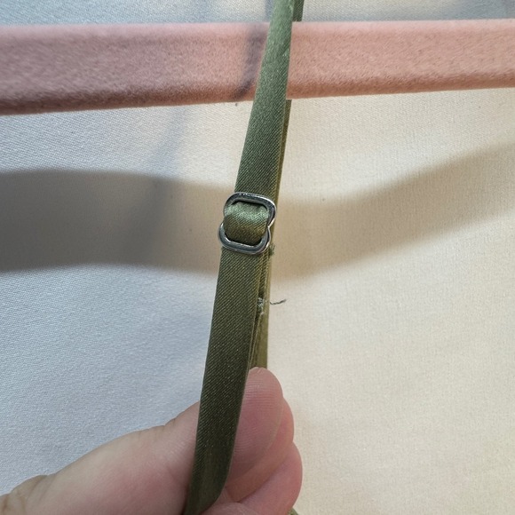 Reformation Oaklie Silk Slip Midi Dress Artichoke Green Size 10 - Picture 9 of 14